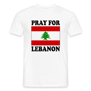 Pray for lebanon - T-shirt homme - blanc - Devant - AI Model Male 178 dark (178cm)