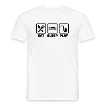 Eat Sleep Saxophone - T-shirt homme - blanc - Devant - AI Model Male 178 dark (178cm)