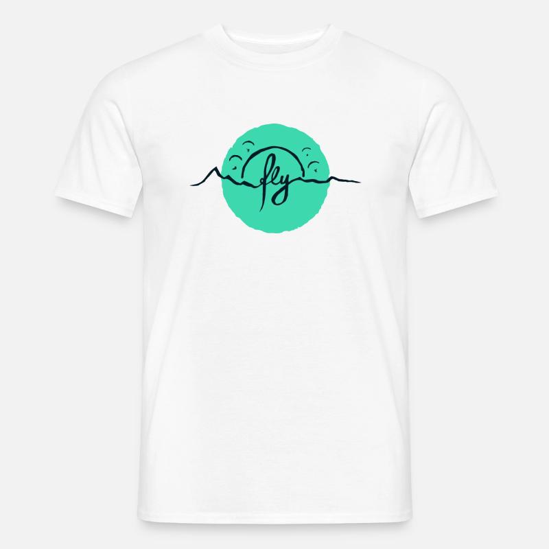 fly Alps Gleitschirm - Männer T-Shirt - Weiß