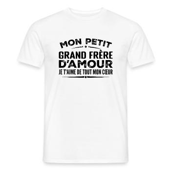Geschenk Bruder der Liebe, ich liebe dich von ganzem Herzen - Männer T-Shirt - Weiß - Vorne - AI Model Male 178 dark (178cm)