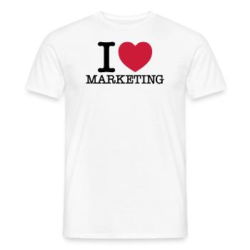 I (heart) Marketing - Men's T-Shirt - white - Front - AI Model Male 178 dark (178cm)