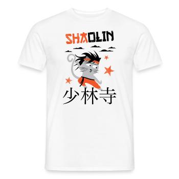 Lustige Katze, Shaolin Lustige Katze Meister Kung Fu - Männer T-Shirt - Weiß - Vorne - AI Model Male 178 dark (178cm)