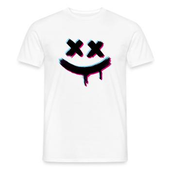 Smiley Glitch Böse - Männer T-Shirt - Weiß - Vorne - AI Model Male 178 dark (178cm)