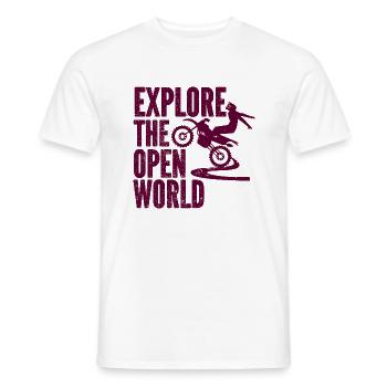 Motorcycle Motocross Bike Racing Motorsport - Men's T-Shirt - white - Front - AI Model Male 178 dark (178cm)