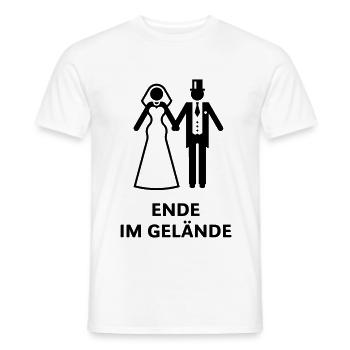 Ende Im Gelände (Polterabend, Hochzeit, Brautpaar) - Männer T-Shirt - Weiß - Vorne - AI Model Male 178 dark (178cm)