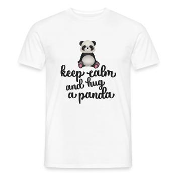 Keep calm and hug a panda - Men's T-Shirt - white - Front - AI Model Male 178 dark (178cm)