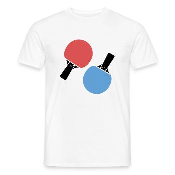 Ping-pong symbole Raquettes de ping-pong - T-shirt homme - blanc - Devant - AI Model Male 178 dark (178cm)