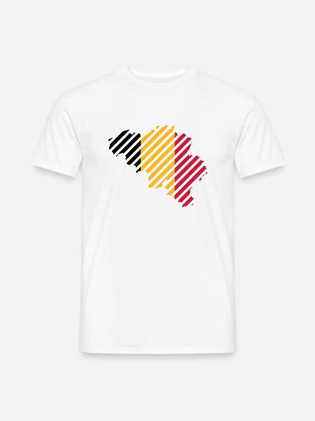 Striped Belgium country - Men's T-Shirt - white