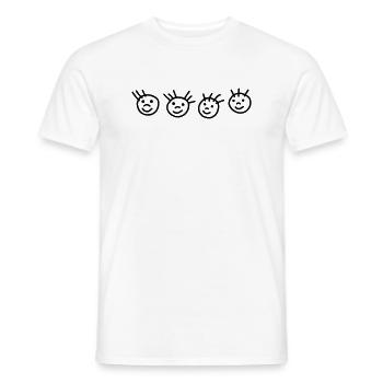 4 stick figure faces - Men's T-Shirt - white - Front - AI Model Male 178 dark (178cm)