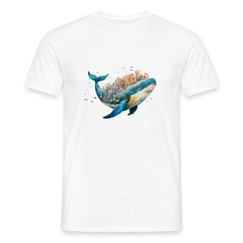 Blue Whale City - Men's T-Shirt - white - Front - AI Model Male 178 dark (178cm)