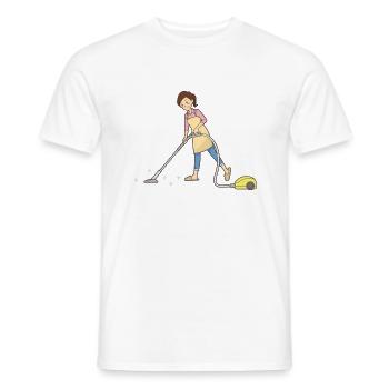 putzen cleaning putzfrau broom wischmop61 - Männer T-Shirt - Weiß - Vorne - AI Model Male 178 dark (178cm)