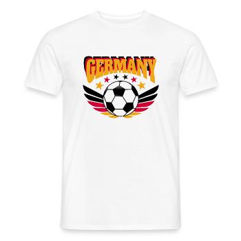Fußball Shirt Deutschland Retro College Look - Männer T-Shirt - Weiß - Vorne - AI Model Male 178 dark (178cm)