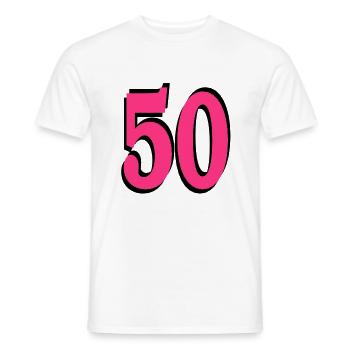 50th Birthday - Men's T-Shirt - white - Front - AI Model Male 178 dark (178cm)