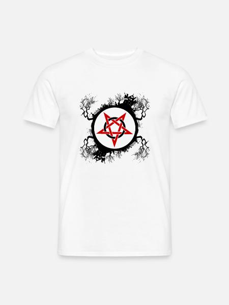 Hexerei Pentagramm Zauber Zirkel T-Shirt - Männer T-Shirt - Weiß