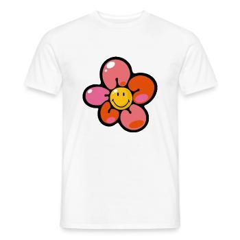 Smiley Pansy - Men's T-Shirt - white - Front - AI Model Male 178 dark (178cm)