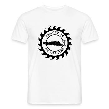 Sawdust are men glitter carpenter saying - Men's T-Shirt - white - Front - AI Model Male 178 dark (178cm)