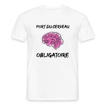 Cerveau - T-shirt homme - blanc - Devant - AI Model Male 178 dark (178cm)