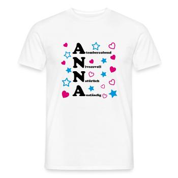 Anna - Männer T-Shirt - Weiß - Vorne - AI Model Male 178 dark (178cm)