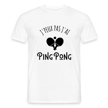 je peux pas j'ai ping-pong - T-shirt homme - blanc - Devant - AI Model Male 178 dark (178cm)