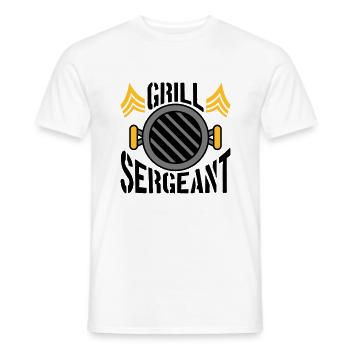 BBQ Grill Sergeant Barbecue Party - Men's T-Shirt - white - Front - AI Model Male 178 dark (178cm)
