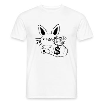 Geldsack reicher Osterhase Geldscheine - Männer T-Shirt - Weiß - Vorne - AI Model Male 178 dark (178cm)