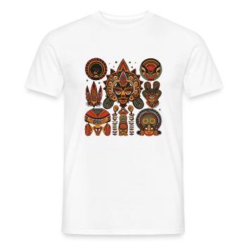 Design traditionnel Africain - T-shirt homme - blanc - Devant - AI Model Male 178 dark (178cm)