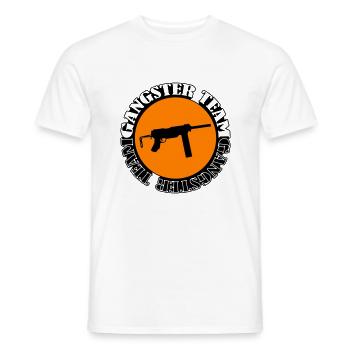 Gangster Team Gun 002 - Men's T-Shirt - white - Front - AI Model Male 178 dark (178cm)