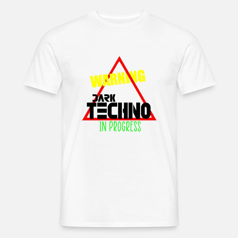 Düsterer Techno in Arbeit - Männer T-Shirt - Weiß