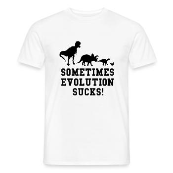 Teacher, Evolution, Irony, Funny saying, Humorous - Men's T-Shirt - white - Front - AI Model Male 178 dark (178cm)