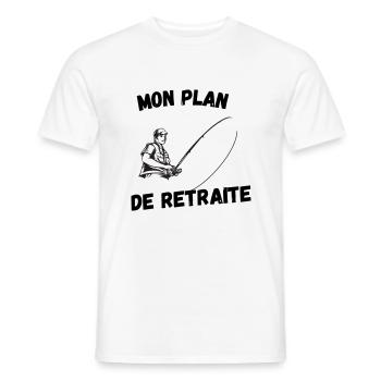MON PLAN DE RETRAITE - T-shirt homme - blanc - Devant - AI Model Male 178 dark (178cm)