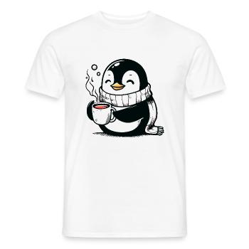Pinguin Tee - Männer T-Shirt - Weiß - Vorne - AI Model Male 178 dark (178cm)
