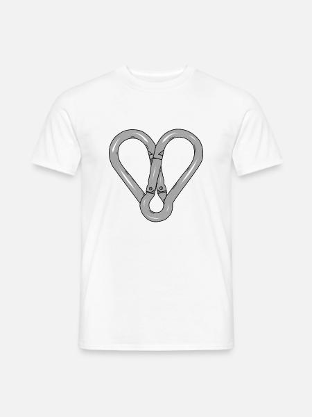 Karabinerhakenherz Snap hook heart - Männer T-Shirt - Weiß
