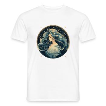Femme décorée avec de beaux motifs - T-shirt homme - blanc - Devant - AI Model Male 178 dark (178cm)