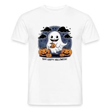 ghost and pumpkins - T-shirt homme - blanc - Devant - AI Model Male 178 dark (178cm)