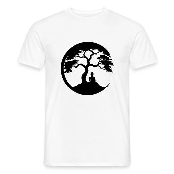 Buddha, Zen Circle - Men's T-Shirt - white - Front - AI Model Male 178 dark (178cm)
