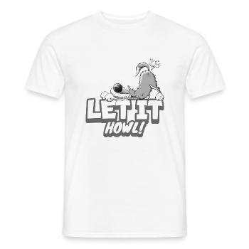 loup pet en disant je le laisse hurler je pète - T-shirt homme - blanc - Devant - AI Model Male 178 dark (178cm)