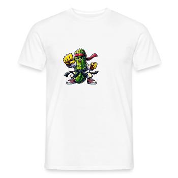 Karate Cucumber Fighter Bold Adventure - Men's T-Shirt - white - Front - AI Model Male 178 dark (178cm)