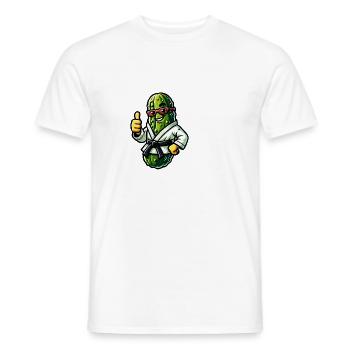 Karaté concombre avec lunettes pouces vers le haut - T-shirt homme - blanc - Devant - AI Model Male 178 dark (178cm)