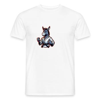 Lustiger Karate Esel für Martial Arts Fans - Männer T-Shirt - Weiß - Vorne - AI Model Male 178 dark (178cm)