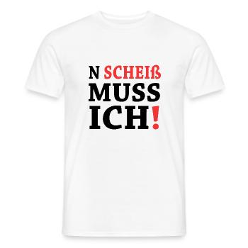 n scheiss muss ich black - Männer T-Shirt - Weiß - Vorne - AI Model Male 178 dark (178cm)