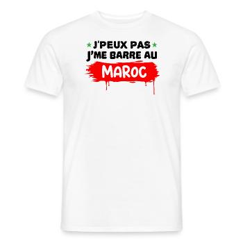 J'peux pas j'me barre au Maroc - T-shirt homme - blanc - Devant - AI Model Male 178 dark (178cm)