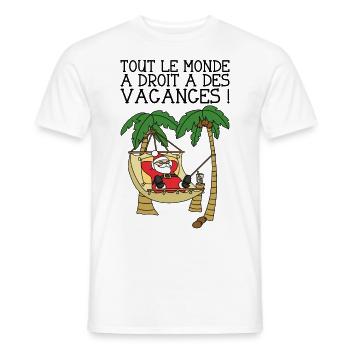Pere Noël Vacances - T-shirt homme - blanc - Devant - AI Model Male 178 dark (178cm)