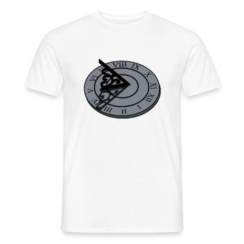 clock time clock time hourglass hourglass140 - Men's T-Shirt - white - Front - AI Model Male 178 dark (178cm)