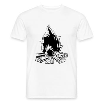 campfire flame icon - Men's T-Shirt - white - Front - AI Model Male 178 dark (178cm)