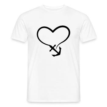 Coeur avec ligne d’ancrage nord allemagne du Nord - T-shirt homme - blanc - Devant - AI Model Male 178 dark (178cm)