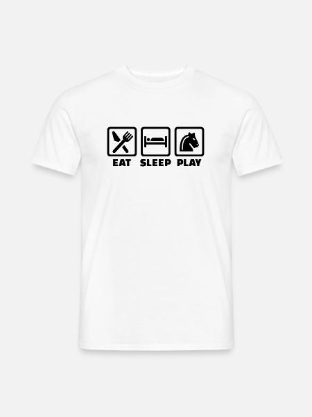 Eat Sleep Chess - Men's T-Shirt - white