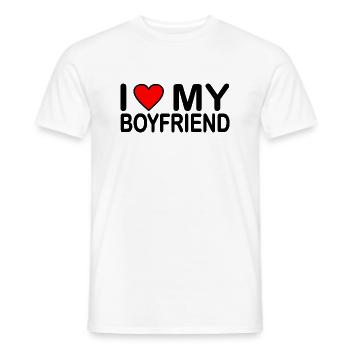 I love my boyfriend - Men's T-Shirt - white - Front - AI Model Male 178 dark (178cm)