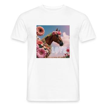 love my Horse - Männer T-Shirt - Weiß - Vorne - AI Model Male 178 dark (178cm)