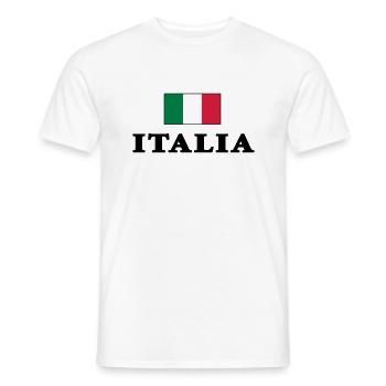Italienfahne mit Italia Schriftzug - Männer T-Shirt - Weiß - Vorne - AI Model Male 178 dark (178cm)