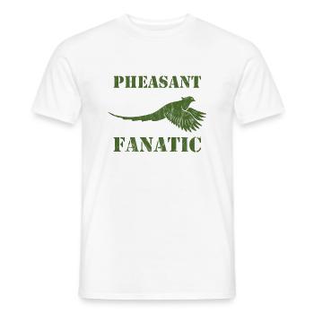 Hunting, Hunter, Halali, Gift, Shirt, Pheasant - Men's T-Shirt - white - Front - AI Model Male 178 dark (178cm)